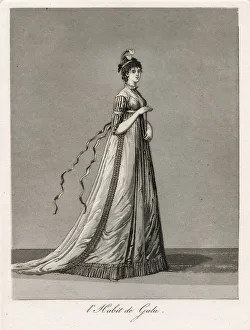 Gustaf III's national costume/Swedish costume, 1780s. Creator: Johan Abraham Aleander