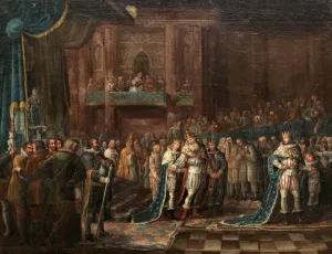 Gustav Adolfs Farewell Speech to the Estates. Artist: Hagelberg, Nils (Niclas) (1767-1818)