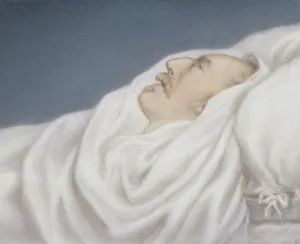Death Bed Prints: Gustav IV Adolf, 1778-1837, on his deathbed, mid-19th century. Creator: Gustav Nehrlich