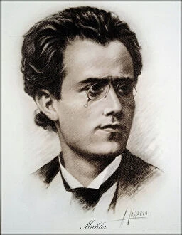 Images Dated 13th January 2015: Gustav Mahler (1860-1911), Austrian composer and musician, drawing by Horacio