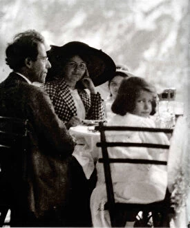 Alma Gallery: Gustav Mahler with Alma and Daughters Maria and Anna, 1910