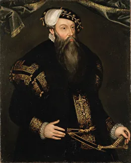 Gustav Vasa (1496-1560), King of Sweden, married to 1. Katarina of Saxe-Lauenburg... 17th century. Creator: Cornelius Arendtson