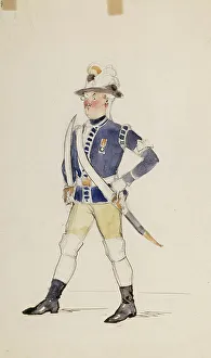 Gustavian Prints: Gustavian soldier, c1890s. Creator: Albert Edelfelt