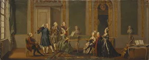Amorous Gallery: Gustavian Style Interior with a Musical Party, 1779