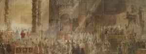 Desprez Louis Jean Prints: Gustavus III Attending Christmas Mass in 1783
