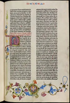 Unknown Artist Prints: The Gutenberg Bible, 1455. Creator: Unknown artist