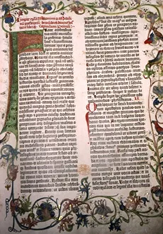 Gutenberg Bible, 42-line Bible printed in Mainz, 1455