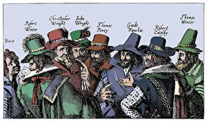 King James Vi Of Scotland Collection: Guy Fawkes and the Gunpowder Plotters, 1605