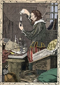 Childs History Of England Collection: Guy Fawkes Preparing The Slow Match, 1902. Artist: Patten Wilson