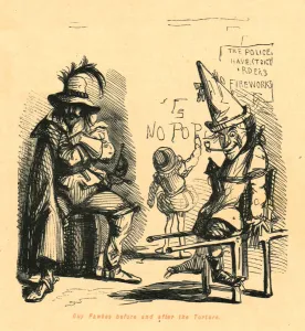 The Comic History Of England Gallery: Guy Fawkes before and after the Torture, 1897. Creator: John Leech