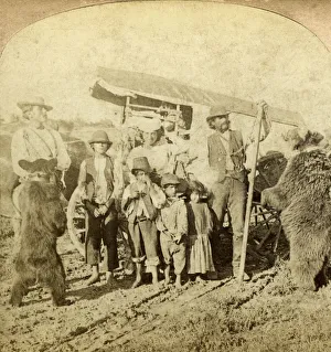 Gypsies and dancing bears on the road. Artist: Underwood & Underwood