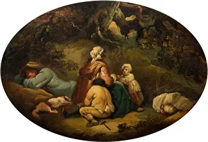 Gipsy Gallery: Gypsies In A Landscape, 1804. Creator: Moses Haughton