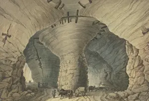 Geological Prints: Gypsum caves of Montmartre in Paris, 1833. Creator: Ludwig Daniel Philipp Schmidt