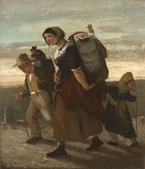 Courbet Prints: The gypsy and her children (La bohemienne et ses enfants), 1853-1854