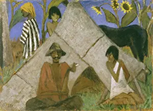 1925 Prints: Gypsy Encampment, c1925. Creator: Otto Mueller