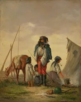Cooking Pot Prints: Gypsy family, 1868. Creator: August von Pettenkofen