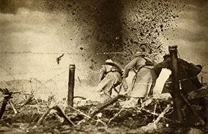 Blast Prints: An H. E. shell exploding, First World War, 1914-1918, (1933). Creator: Unknown