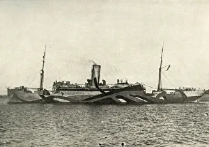 H. M. Auxiliary Cruiser Coronado Camouflaged, (1919). Creator: Unknown