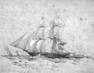 Vernon Prints: H. M. B. Waterwitch, 10 Guns. c1830s. Artist: Henry John Vernon