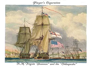 John And Sons Prints: H. M. Frigate Shannon and the Chesapeake, 1936. Creator: Unknown