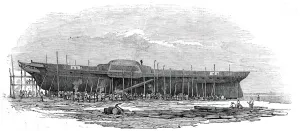 Metalworker Prints: H. M. Iron steam-frigate Trident, 1845. Creator: Unknown