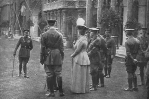 Investiture Prints: H. M. King George V and Queen Mary on the Eastern Lawns, 25th August 1915, (1939)