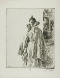 Zorn Anders Prints: H. R. H. Princess Ingeborg of Sweden I, 1900. Creator: Anders Leonard Zorn