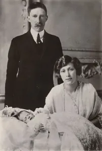 Lascelles Prints: H. R. H. Princess Mary & Viscount Lascelles with their Son, George Henry Hubert Lascelles