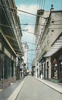 Ciudad De La Habana Gallery: Habana: Calle Obispo O Pimargall. Obispo or Pimargall Street, c1910. Creator: Unknown