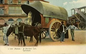 Ciudad De La Habana Gallery: Habana - A Merchant Cart, Carromato, c1910. Creator: Unknown