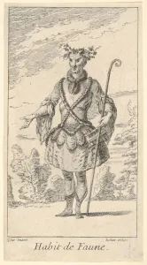 Gilot Claude Prints: Habit de Faune: a faun, a cane in his right h... ca. 1721. Creator: Francois Joullain