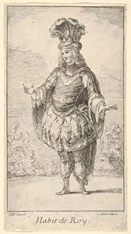 Habit de Roy: a man wearing a tonnelet decorated with rosettes, a crown and a turban w