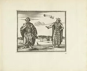 Habitants of Arkhangelsk, 1726. Artist: Aa, Pieter van der (1659-1733)