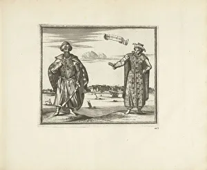 Russian Dress Prints: Habitants of Arkhangelsk, 1726. Artist: Aa, Pieter van der (1659-1733)