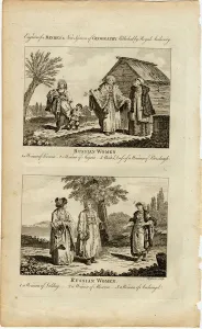Grainger Prints: Habits of the Russian Women, ca 1730. Artist: Grainger, William (active 1784-1793)