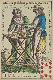 Playing Card Prints: Hab.t de la Russie from Playing Cards (for Quartets) Costumes des Peuples Etrangers