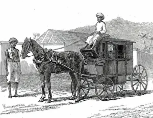Madras India Prints: Hackney Carriage, Madras, 1876. Creator: Unknown