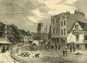 Old And New London Collection: Hackney, Looking Towards the Church, 1840, (c1876). Creator: Unknown