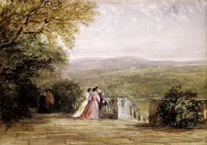 Bourgeoisie Prints: Haddon Hall, the Terrace, 1833-1834. Creator: David Cox the Elder