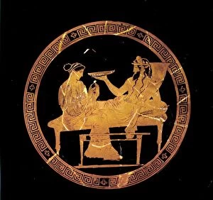 5th Century Bc Collection: Hades and Persephone Banqueting: Altic Red-figure Kylix, c430 BC. Artist: Codrus Painter