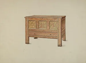Woodcarving Prints: Hadley Chest, c. 1937. Creator: Harold Merriam