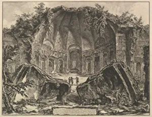 Vedute Di Roma Prints: Hadrians Villa: The Canopus (Avanzi del Tempio Dio Canopo nella Villa Adriana in Tivo