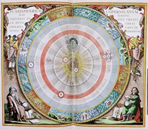 Planet Prints: Haemisphaeri Graphicum Coeli Tiet, 1660. Creator: Andreas Cellarius