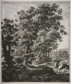 1609 10 1690 Prints: Hagar comforted by the Angel. Creator: Anthonie Waterloo (Dutch, 1609 / 10-1690)