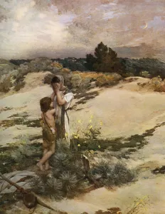 Hagar and Ishmael, 1880, (1912). Artist: Jean-Charles Cazin