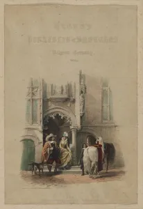 1806 1885 Prints: Haghes Portfolio of Sketches. Belgium. Germany, vol. III: Title Page, on a door