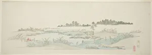 Hagi Temple (Hagidera), from the series Thirteen Views of the Environs of Edo, c. 1837/44. Creator: Ando Hiroshige. Hagi Temple (Hagidera), from the series Thirteen Views of the Environs of Edo, c. 1837/44. Creator: Ando Hiroshige