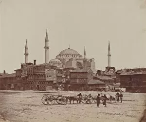Minarets Gallery: Hagia Sophia from Place l Hippodrome, 1857. Creator: James Robertson