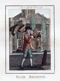 Phillips Prints: Hair Brooms, Shoreditch Church, London, 1805