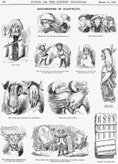 Hairy Prints: Hair-Dressing by Electricity, 1866
